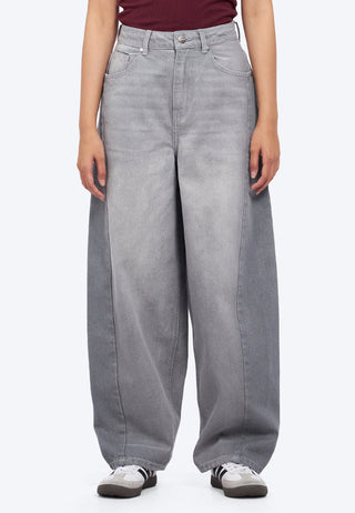 Two Tone Barrel Denim Pants