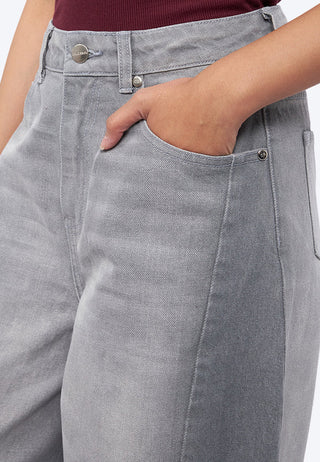 Two Tone Barrel Denim Pants