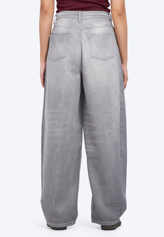 Two Tone Barrel Denim Pants