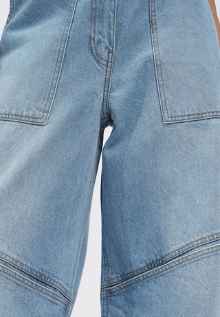 Contrast Stitch Wide Leg Jeans