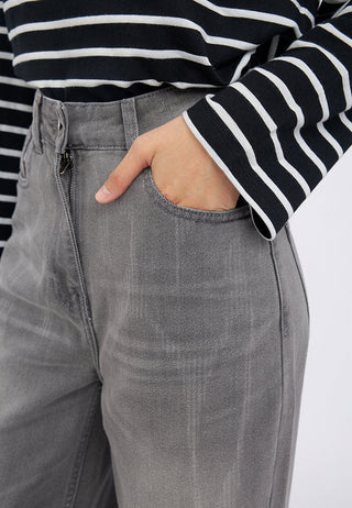 Printed Wide Leg Denim Pants