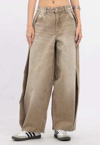 Pleated Denim Pants