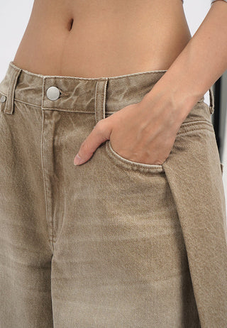 Pleated Denim Pants