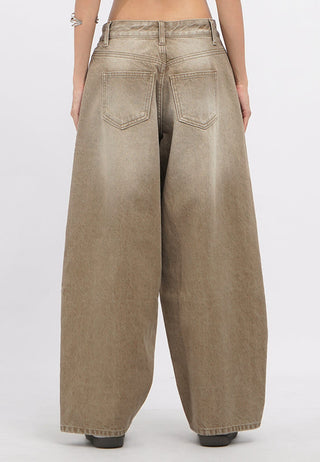 Pleated Denim Pants