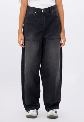 High Waist Barrel Denim Pants