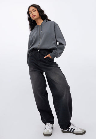 High Waist Barrel Denim Pants