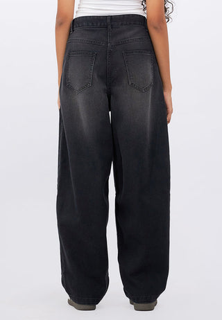 High Waist Barrel Denim Pants