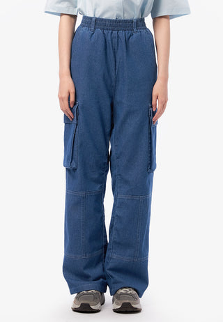 Wide Leg Cargo Denim Pants