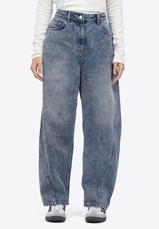 High Waist Barrel Denim Pants