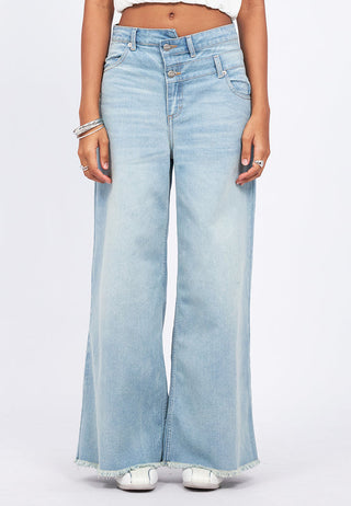 Crossover Waist Denim Pants