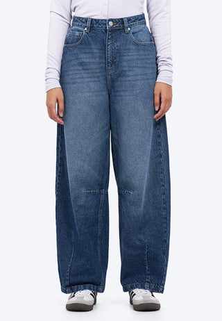 Two Tone Barrel Denim Pants