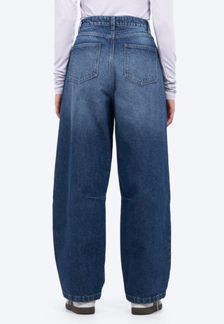 Two Tone Barrel Denim Pants