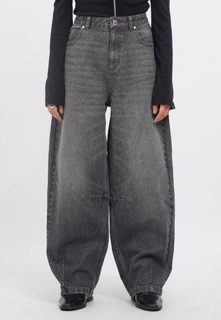 Mid Rise Barrel Denim Pants