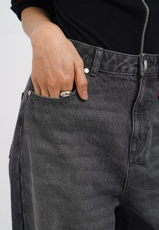 Mid Rise Barrel Denim Pants
