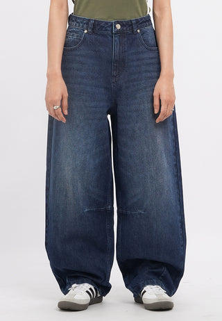 Mid Rise Barrel Denim Pants