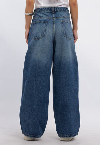 Cross Over Wide Leg Denim Pants