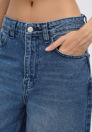 Mid Rise Straight Denim Pants