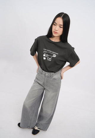 Mid Rise Straight Denim Pants