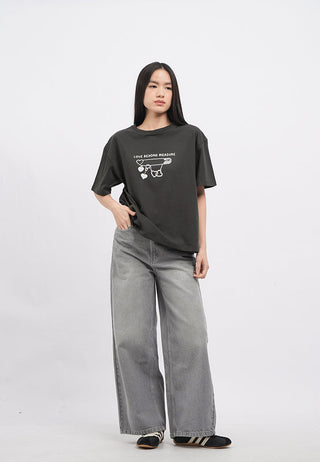 Mid Rise Straight Denim Pants
