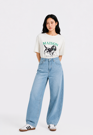 Basic Barrel Denim Pants