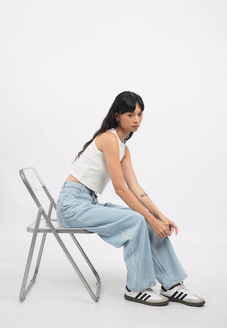 Stripes Barrel Denim Pants