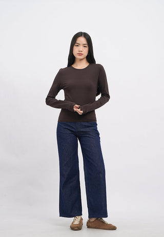 Basic Wide Leg Denim Pants