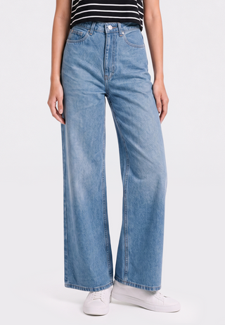 High Waist Wide Leg Denim Pants