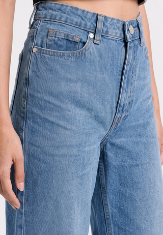 High Waist Wide Leg Denim Pants