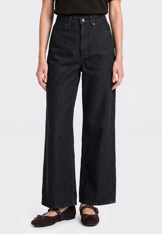 High Waist Wide Leg Denim Pants