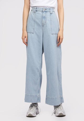 Loose Denim Pants with Patch Pocket