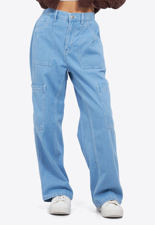 High Waist Loose Cargo Jeans