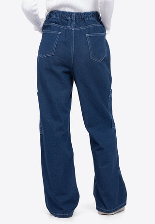 High Waist Loose Cargo Jeans