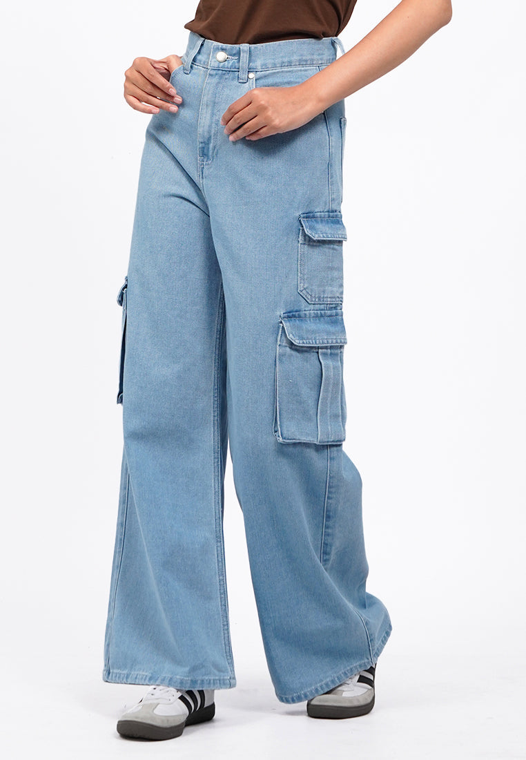 Wide Leg Cargo Denim Pants – COLORBOX - Indonesia