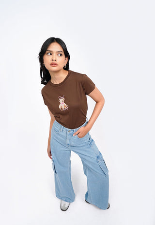 Wide Leg Cargo Denim Pants