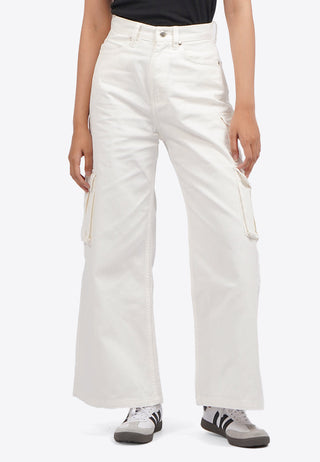 Wide Leg Denim Cargo Pants