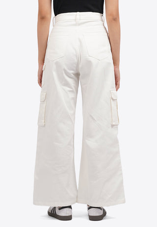 Wide Leg Denim Cargo Pants