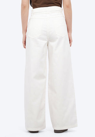 Wide Leg Denim Pants with Belt