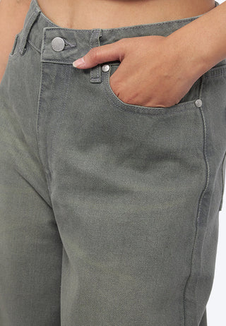 Washed Barrel Denim Pants
