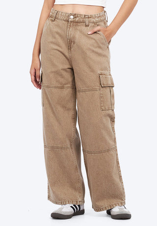 Straight Cargo Denim Pants
