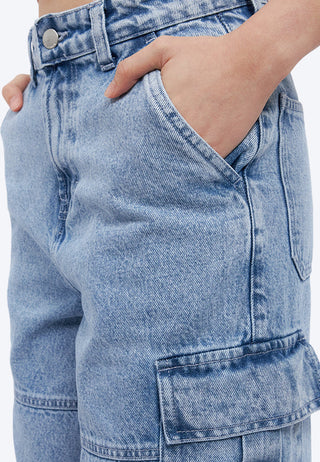 Straight Cargo Denim Pants