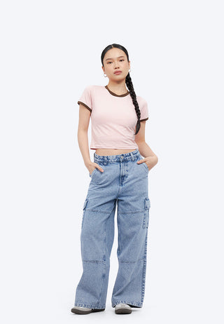 Straight Cargo Denim Pants