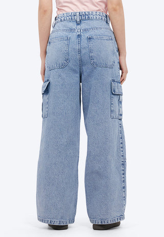 Straight Cargo Denim Pants