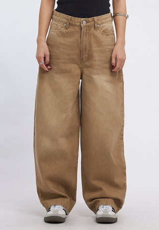 Washed Barrel Denim Pants