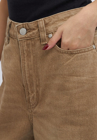 Washed Barrel Denim Pants