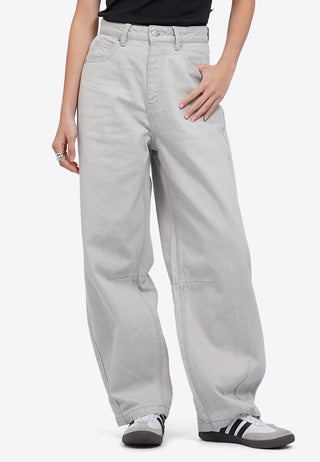 Mid Rise Barrel Denim Pants