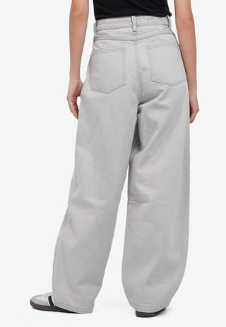 Mid Rise Barrel Denim Pants