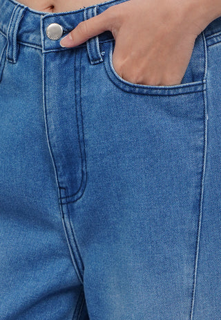 High Waist Cargo Denim Pants