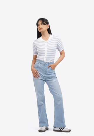 Regular Fit Flare Denim Pants
