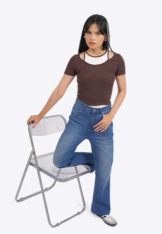 Regular Fit Flare Denim Pants