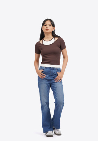 Regular Fit Flare Denim Pants